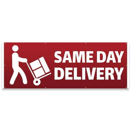 Signmission Same Day Delivery Banner Concession Stand Food Truck Single Sided B-96-30152